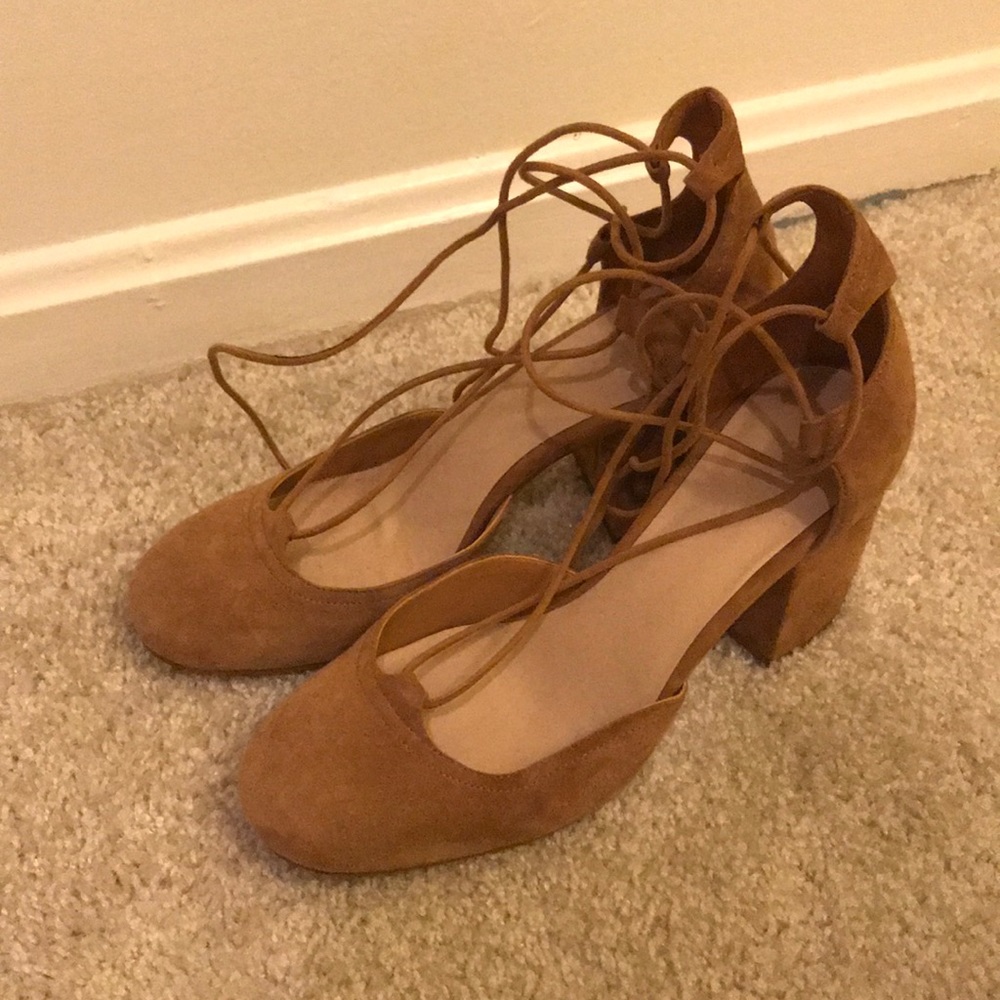 Aldo Suede Nude Heels